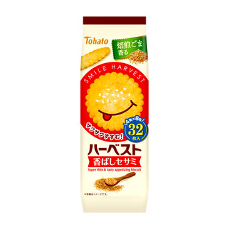 Tohato微笑薄餅 芝麻口味 /東ハト ハーベスト 香ばしセサミ　４枚×8包