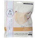 彩SAI立體口罩米色×酒紅色 一般型 /彩 SAI 立体マスク ベージュ×ワイン ふつうサイズ ( 10枚入 )