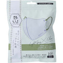 彩SAI立體口罩淺灰色×橄欖色 一般型 /彩 SAI 立体マスク ライトグレー×オリーブ ふつうサイズ ( 10枚入 )