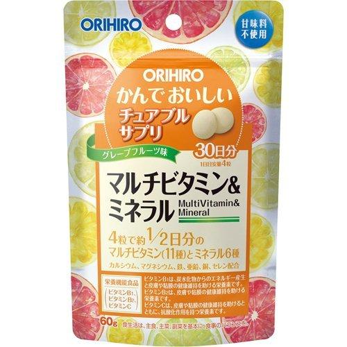 ORIHIRO 維生素&礦物質綜合營養素咀嚼片/かんでおいしいチュアブルサプリ マルチビタミン＆ミネラル ( 120粒 )