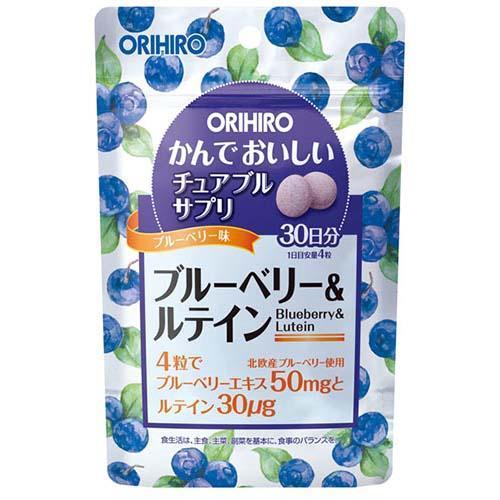 ORIHIRO藍莓葉黃素咀嚼錠 /かんでおいしいチュアブルサプリ ブルーベリー＆ルテイン ( 120粒 )