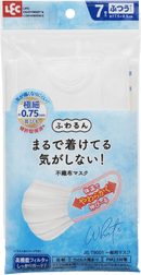 LEC不傷耳耳帶口罩 白色 /レック LEC ふわるんＮマスクふつう ホワイト ７枚