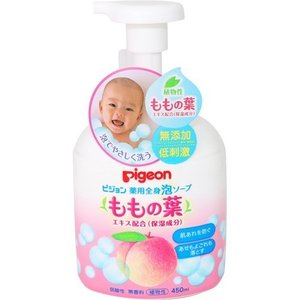 嬰兒爽身桃葉洗髮沐浴乳 /薬用　全身泡ソープ　ももの葉　450ml